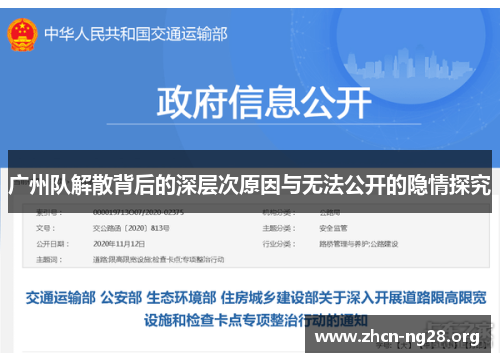 广州队解散背后的深层次原因与无法公开的隐情探究